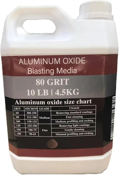 Aluminum Oxide - 10 LBS - Medium to Fine Sand Blasting Abrasive Media for Blasting Cabinet or Blasting Guns. #80 GRIT