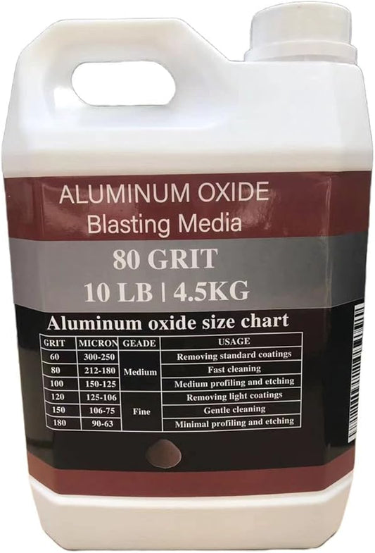Aluminum Oxide - 10 LBS - Medium to Fine Sand Blasting Abrasive Media for Blasting Cabinet or Blasting Guns. #80 GRIT