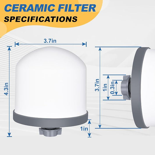 2Pack Replacement Ceramic Dome Water Filter | 0.2 to 0.5 micron for Countertop Portable Water Purification System