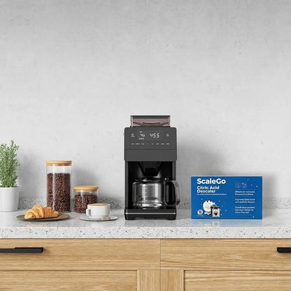 12 Use Coffee Machine Cleaner & Descaler | Citric Acid Descaling Powder | Pre-measured Package for Mess-Free Use & Storage | Removes Limescale | Compatible with Keurig, Nespresso, Breville