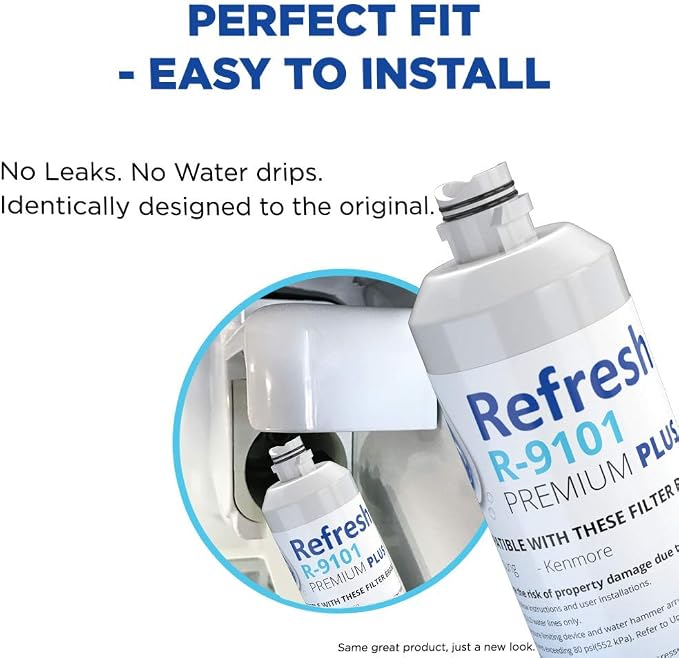 Refresh Plus R-9101 Refrigerator Water Filter Replacement for Samsung DA29-00020A, DA29-00020B, HAF-CIN/EXP, NSF 53 Tested, 6-Month 300 Gallon Filter, 1 Pack