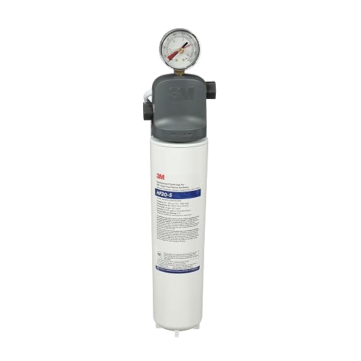 3M Water Filtration Products System for Commercial Ice Maker Machines ICE120-S, Reduces Sediment, Microplastics, Chlorine Taste and Odor, Cysts, Inhibits Scale, 1.5 GPM, 9,000 Gallon Capacity