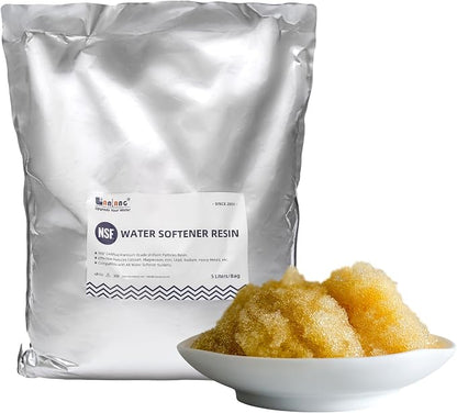 Filterelated NSF Certified Food Grade Water Softener Resin - Uniform Cation Exchange Replacement Media, 5L (0.18 Cu Ft, ~8,000 Grain) for Portable RV, Camper & Home Softeners