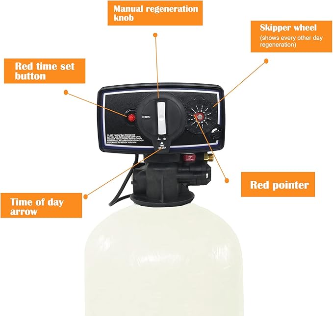 110V Time Clock Control Valve for Water Softener 9''-11'' Diameter Tank 3W Clock Control Valve Replacement with English Manual