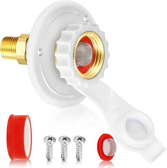 FANOVO RV City Water Inlet with Check Valve, RV Fresh Water Inlet 1/2" NPT Male RV Water Inlet,City Water Connection for RV Marine Camper Motorhome Trailer