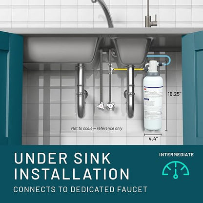 Aqua-Pure DW301 Under Sink Water Filter System, Removes Lead, VOC's, Microplastics, Cysts, Bad Taste and Odor, Asbestos, MTBE and TTHM Reduction