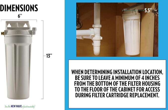 New Wave Enviro 10 Stage Water Filter, Inline Design, 800 Gallon Filter Life, Renter Friendly WaterFilter, White Color (Pack of 4)