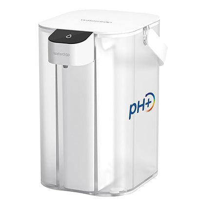 Waterdrop ED01AW Electric Water Filter Pitcher, Alkaline Rechargeable Water Dispenser, with 1 Filter, Instant 200-Gallon 15-Cup Countertop Purifier, Reduce PFOA/PFOS, Chlorine, Lead, White