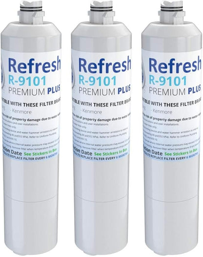 Refresh Plus R-9101 Refrigerator Water Filter Replacement for Samsung DA29-00020A, DA29-00020B, HAF-CIN/EXP, NSF 53 Tested, 6-Month 300 Gallon Filter, 3 Pack