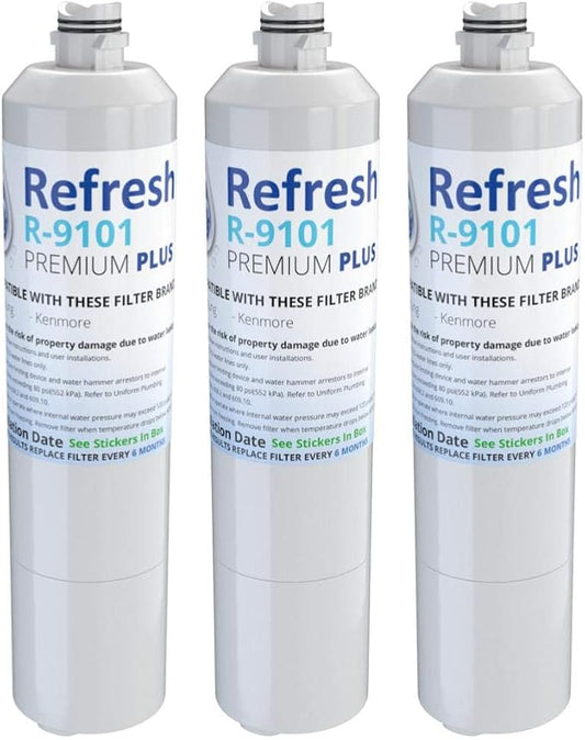 Refresh Plus R-9101 Refrigerator Water Filter Replacement for Samsung DA29-00020A, DA29-00020B, HAF-CIN/EXP, NSF 53 Tested, 6-Month 300 Gallon Filter, 3 Pack