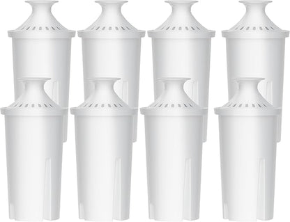 Overbest NSF Certified Pitcher Water Filter, Replacement for Brita® Pitchers and Dispensers, Brita® Classic 35557, OB03, Mavea® 107007, and More, Includes 8 Filters