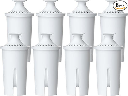 AQUA CREST Replacement for Brita® Water Filter, Pitchers and Dispensers, Classic OB03, Mavea® 107007, and More, NSF Certified Pitcher Water Filter, 8 Count