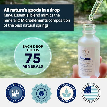 MAYU Trace Mineral Drops - 3 Bottles - 80+ Full-Spectrum Ionic Minerals for Water - Great-Tasting Mineral Supplement for Hydration - Magnesium, Potassium & Zinc - No Additives - 90 Servings