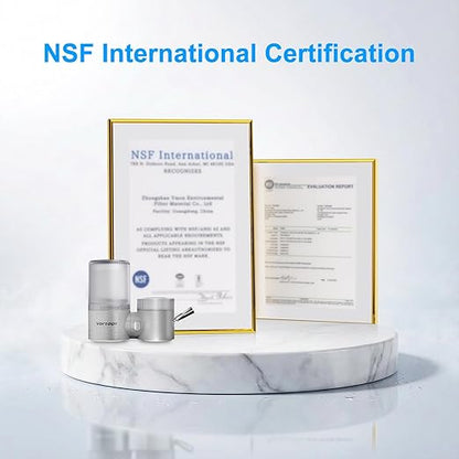 Vortopt Faucet Water Filter,360° Rotary Kitchen Faucet Filter with Carbon Block Filter,350 Gallon NSF Certified Agua Purifier,Can Reduce 99% Chlorine,Improve Taste,Drinking Water Filter,T10-Silvery.