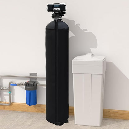 10x44 Inch Water Softener Tank Jacket - Insulated 3.5mm Neoprene Slip Sleeve to Prevent Sweating, Heavy-Duty Outdoor Water Softener Cover,Black