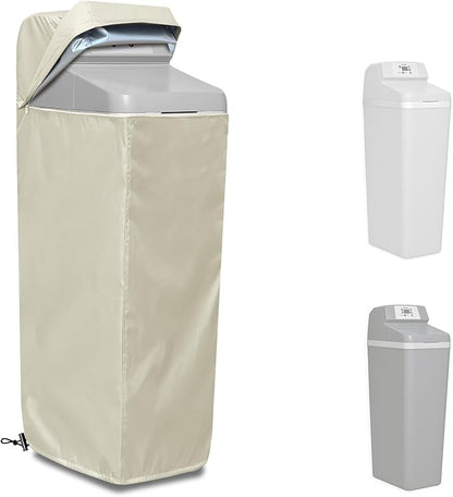 Water Softener Cover for WHES30E/WHES40E Grain Softener, Openable top Easy to use Removal-free installation for UV Dust protection of Water Softener Housings Outdoor or indoor (Beige)