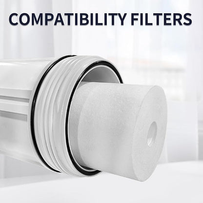 Whole House Water Filtration System, 7.09” x 13.39” Sediment Pre-Filter, PP Cotton Cartridge, Large White Housing for Well & City Water