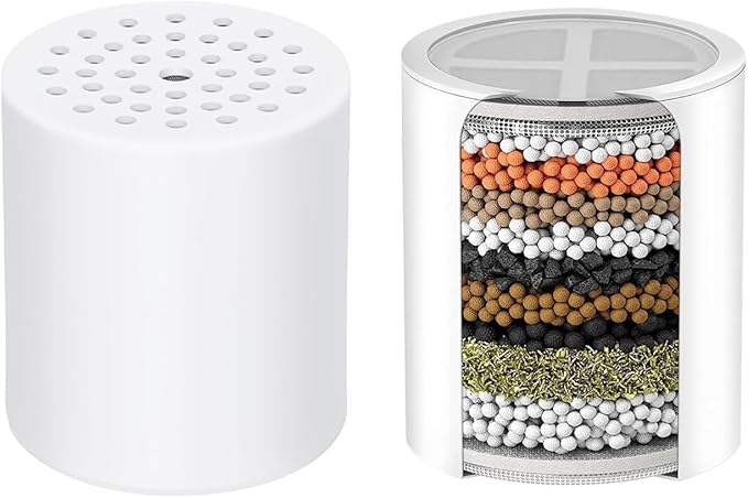 Replacement Filter for Showerhead Cartridge,Compatible with ‎HOPOPRO Showerhead,Multi Stage Shower Filtration Systems for Hard Water,Reduces Chlorine,Fluoride and Harmful Substance.(2 Pack)