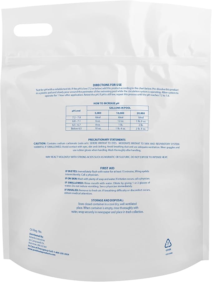 Pool Mate 10-Pounds Premium pH Up for Pools, 100% Sodium Carbonate