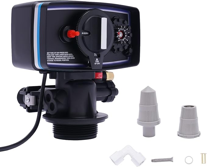 110V 12-Day Time Clock Control Valve, 3W Timer Valve Backwash Head, 5600 Timer Replacement Softener Valve for Water Filter Softener R-e-sin Tank