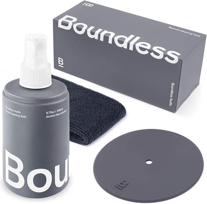 Boundless Audio Record Cleaning Solution - 6.75oz Vinyl Cleaner Fluid, Vinyl Cleaner Cloth & Record Label Protector