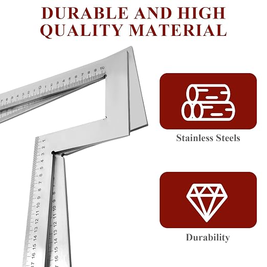 Stainless Steel Flange Square Pipefitter Tools (15.8 x 15.8 Inches) | Angle Flange to Measure Squareness Water Pipelines Distribution System Measuring Tool (400 x 400 mm)