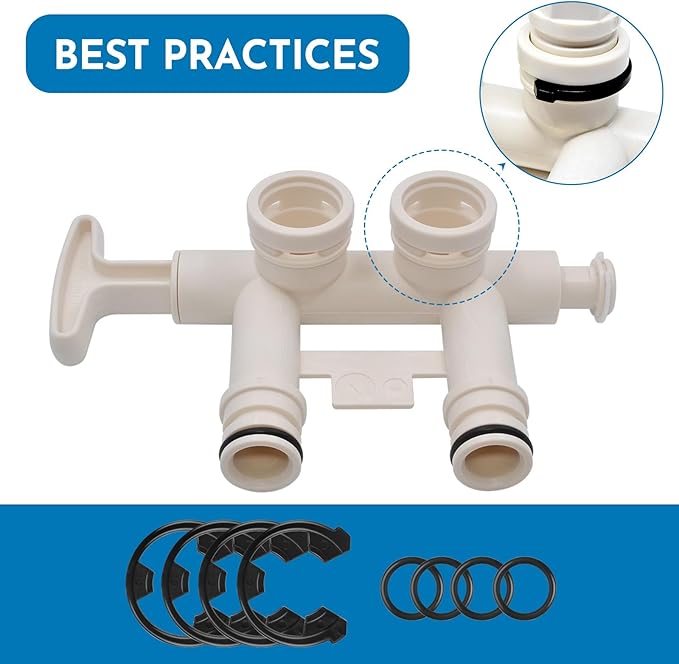 7337563 Water Softener Clip Kit (WS60X10004, 1205500, 7116713, 1205500) and O-Ring Kit (7337571, 7170288, STD302213, WS03X10025) Compatible with Kenmore, GE, EcoPure, Sears