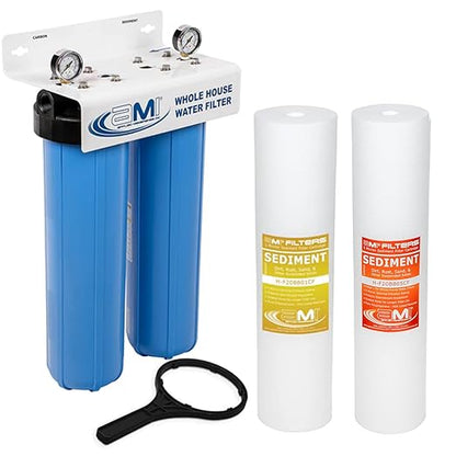 Applied Membranes Inc. 2-Stage Whole-House Water Filter System, 1-Micron and 5-Micron 4.5-Inch by 20-Inch Filters