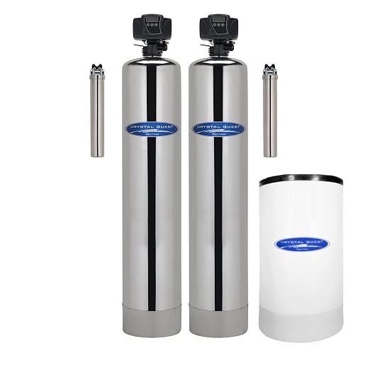 Smart Whole House Water Filter (9-13 GPM) + Saltless Water Conditioner | Stainless Steel Tank, Filters 1,000,000 Gallons | Crystal Quest