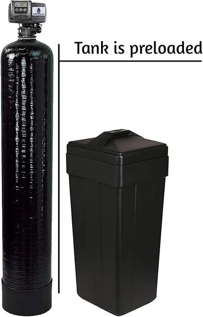 Combo System Fleck Whole House 64k Water Softener Upgraded 10% Resin, 5600sxt Metered, 1" Bypass and Brine Tank, 64,000 Grains and Carbon Pre-Filter