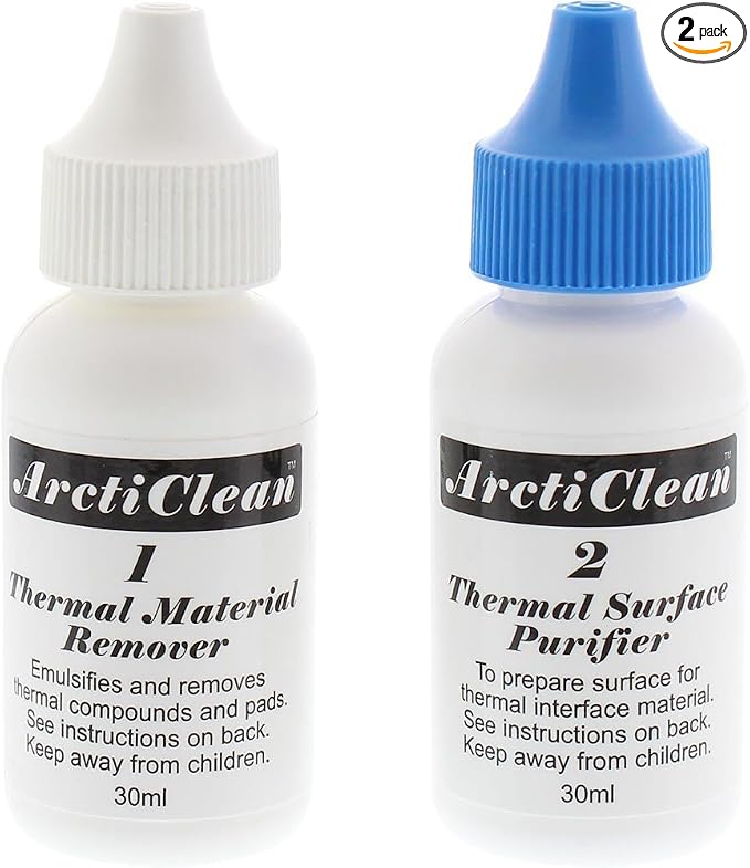 ArctiClean 60ml Kit 1 & 2 Thermal Grease Paste Compound Remover and Purifier
