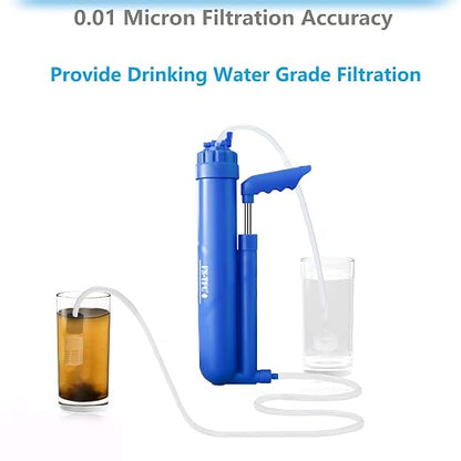 6-Stage Portable Water Filter 0.01 Micron UF and CTO Improving Tastes Water Purifier Survival Gear 1.5L/Min Fast Flow for Hiking, Camping, Travel, and Emergency Preparedness