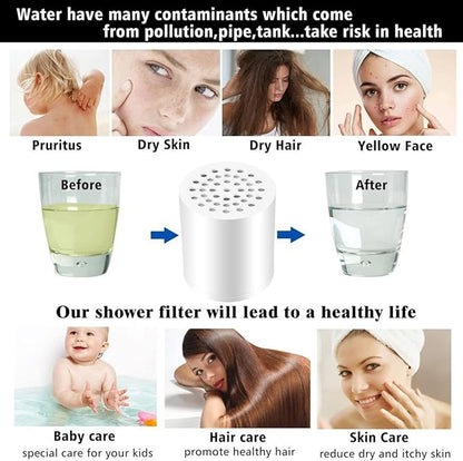 Laicky 4 Pack 20 Stage Shower Filter Universal Replacement Cartridge Hard Water Purifier Removes Chlorine, Heavy Metals, Iron, Other Sediments, Water Softener with High Output