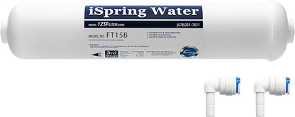 iSpring FT15B Activated Post Carbon Water Filter Replacement Cartridge with Quick Connect for Countertop Reverse Osmosis RO System RCT600
