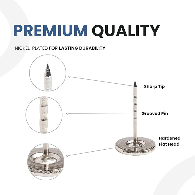 19MM Flathead GROOVED Pins for Retail Security Tags EAS Loss Prevention – 1000 Count – Checkpoint Security Compatible for Theft Prevention – for Apparel, Accessories, Others by BullsEye Protection
