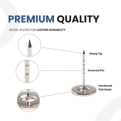 19MM Flathead GROOVED Pins for Retail Security Tags EAS Loss Prevention – 1000 Count – Checkpoint Security Compatible for Theft Prevention – for Apparel, Accessories, Others by BullsEye Protection