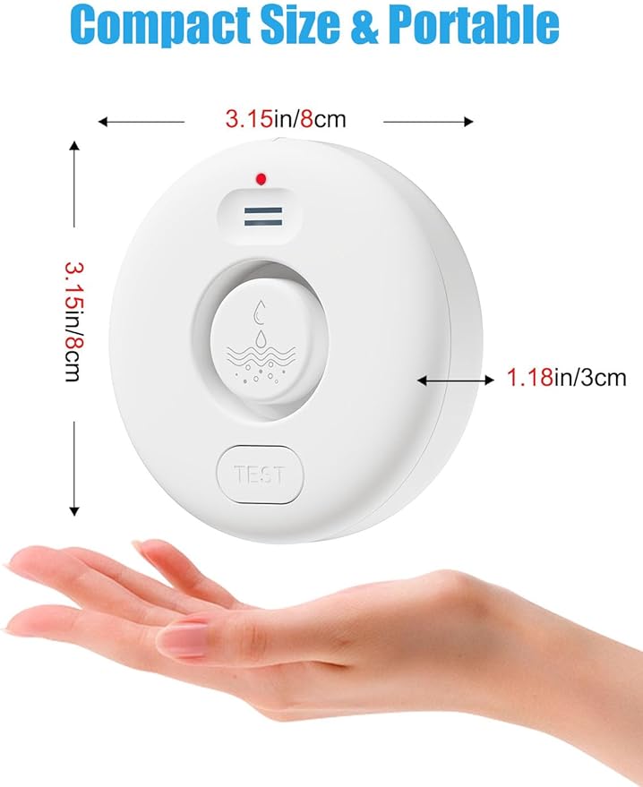 3 Pcs WD71 Water Leak Alarm Detector, 120dB Loud Alert Water Sensor, Can Use WiFi Gateway/Hub(Gateway Not Included), Easy Installation for Home, Basement Flood Prevention, Bathroom, Sink, Laundry