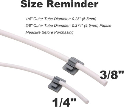 15-Pack Adhesive RO Tubing Holder Clips - for 1/4 Inch Water Filter Tube, Cable Management Mounts for Reverse Osmosis System, Refrigerator, Under Sink Organization (1/4 inch RO Tubing Mounting Clips)