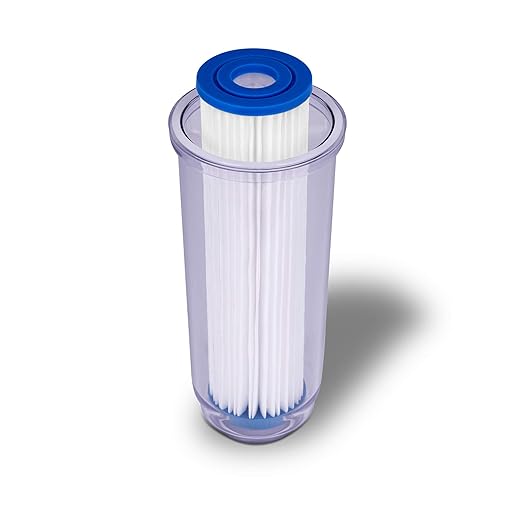 Dual Whole House Water Filter System, Transparent Standard Housings, Presser Relief Button, 3/4” Inlet/Outlet Brass Port, Meets NSF Standards & Regulations (5 Mic Pleated & Standard Sediment Filters)