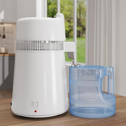 GarveeHome Water Distillers for Home Countertop, 1.5 gal/6 L Stainless Steel Distilled Water Machine with Glass Container, 750W Desktop Drinking Purifier Filter Distilling Kit