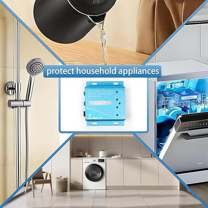 Electronic Water Descaler System, Whole House Water Softener Alternative, No Salt, Limescale Prevention (Blue)