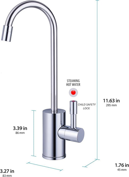 Ready Hot 41-RH-200-F570-CH Instant Hot Water Dispenser System, 2.5 Quarts Manual Dial Single Lever Hot Water Faucet, Polished Chrome