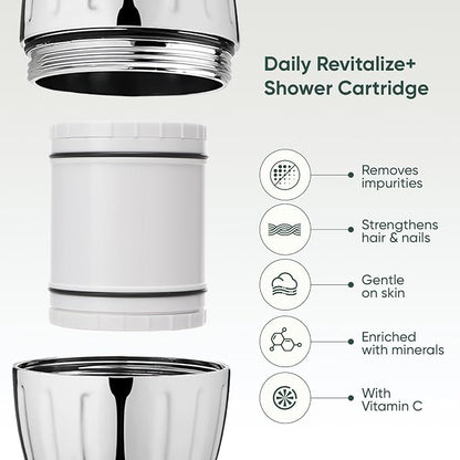 Shower Filter Replacement for AquaBliss SF400 & SF500, Multi-Stage Hard Water Shower Head Filter Reduce Rust, Chlorine, Toxins (3 Packs Filters + 15 Packs Sediment Pads)