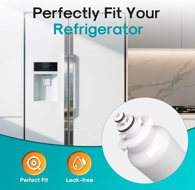 ICEPURE PRO ADQ73613401 NSF401&473&53&42 Certified Replacement for LG LT800P, LT800PC, Kenmore 9490, ADQ736134 ADQ73613402 ADQ75795104 LSXS26326S Refrigerator Water Filter and LT120F Air Filter 4Combo