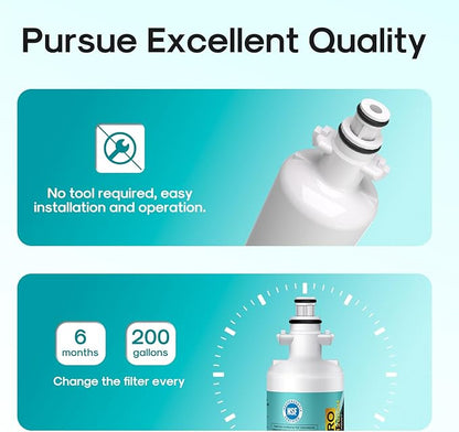 ICEPURE PRO ADQ36006101 NSF/ANSI 401 Certified Replacement for LG LT700P Kenmore Elite 46-9690 ADQ36006102 HDX FML-3 LT700PC LFX28968ST LFXS29626S RWF1052 RWF1200A Refrigerator Water Filter 3PACK