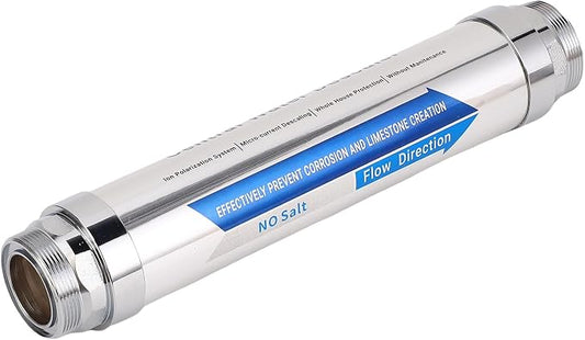 No Salt Water Softener, Stainless Steel Magnetic Water Descaler System with Limescale Prevention, Ideal for Whole House Pipes, Heaters & Appliances (Stainless steel 2)