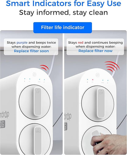 Waterdrop G2P6MRO Filter, Replacement for G2P600 Reverse Osmosis System, 2-year Lifetime, Reduce PFAS