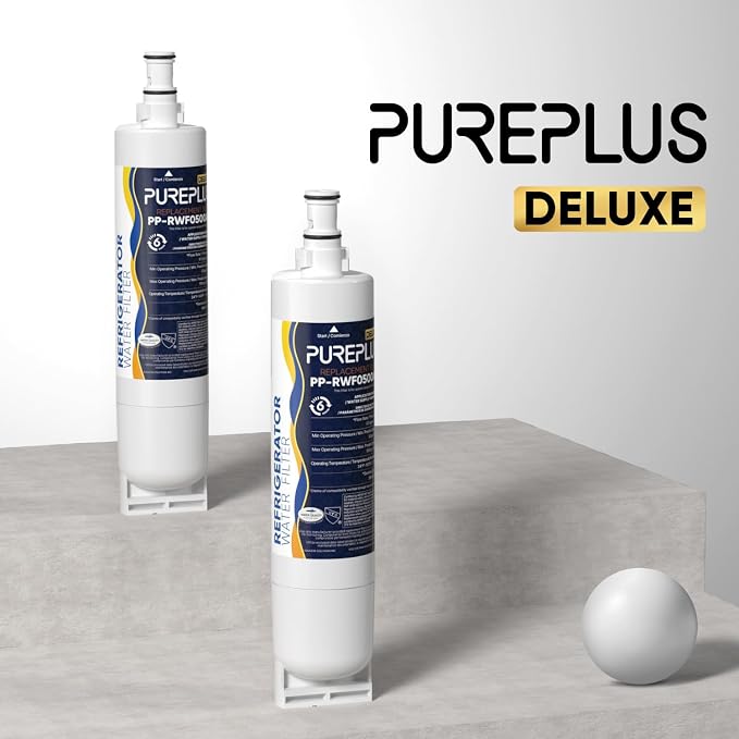 PUREPLUS 4396508 NSF 401 & 53 & 42 Certified Refrigerator Water Filter, Replacement for EDR5RXD1, EveryDrop Filter 5, 4396510, 4392857,Kenmore 46-9010,9085,LC400V,WF-NLC240V,RFC0500A,WF285,2Pack
