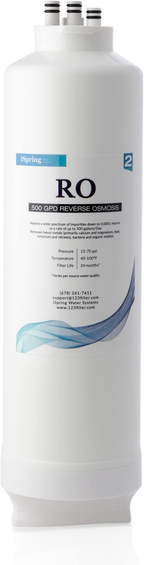 iSpring MRO500 High Flow RO Membrane Replacement Filter for Tankless Reverse Osmosis Water Filtration System RO500, 500 GPD