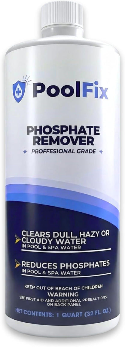Phosphate Remover – 1 Quart Reduces Phosphates for Cleaner, Clearer Water & Improved Pool Clarity | Professional Grade - 32 oz Bottle